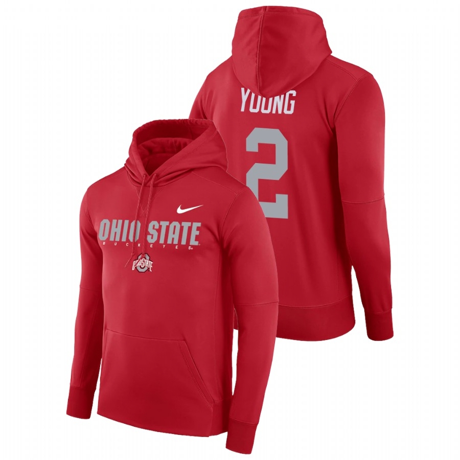 Ohio State Buckeyes Men's NCAA Chase Young #2 Scarlet Facility Performance Pullover College Football Hoodie OAH2049EU